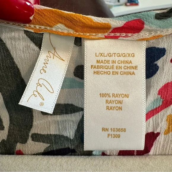 Anne Cole Signature Women's Wallflower V-Neck Cover-Up Tunic Top - Picture 6 of 7